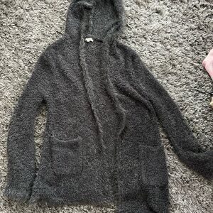 Cozy Gray Hooded Sweater
